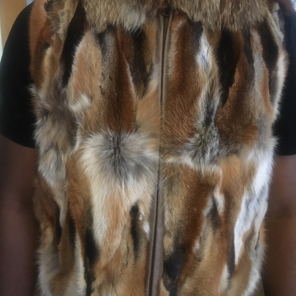 Fox fur vest red fox